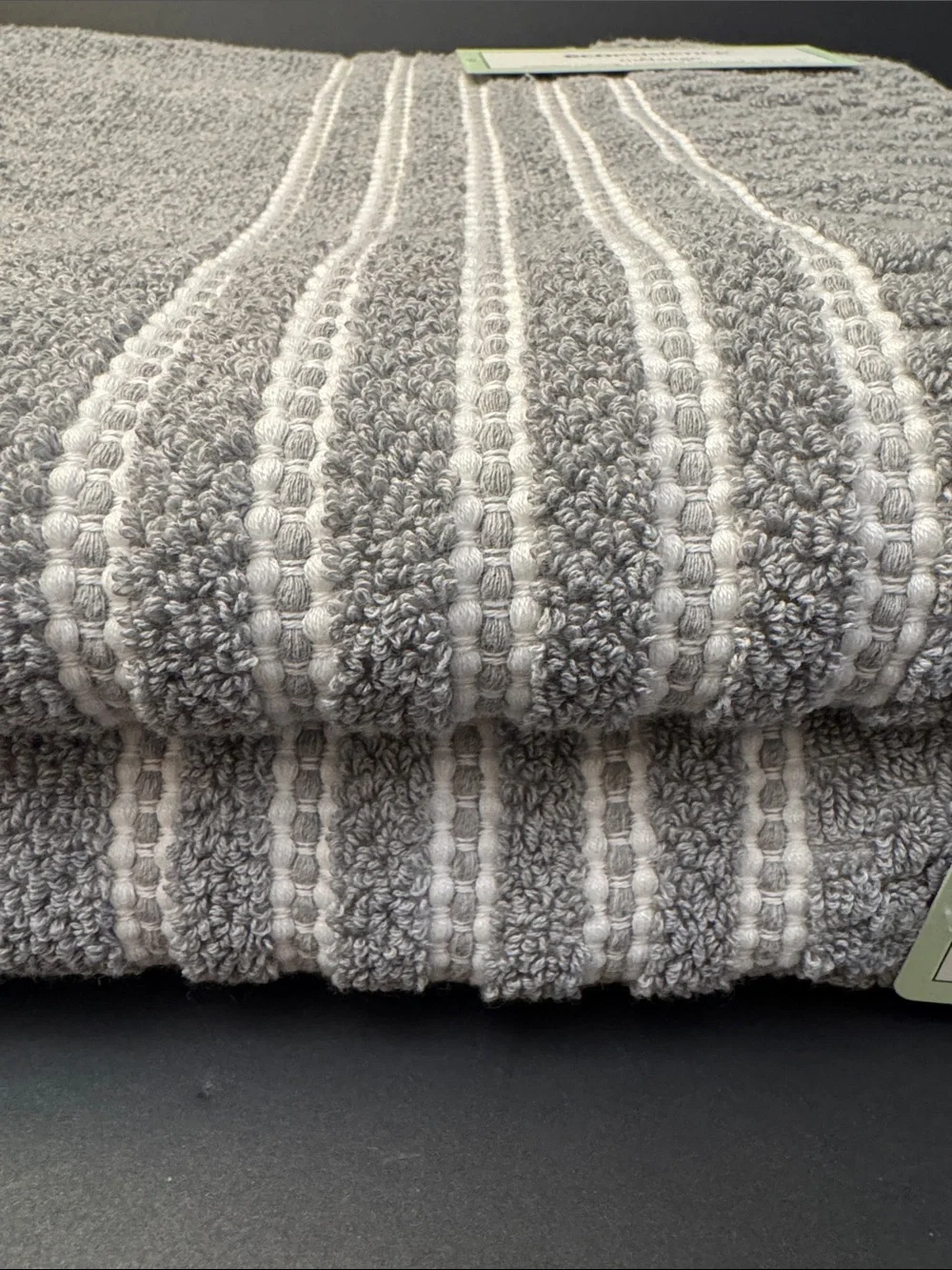 4pc Ecoexistence Melange Gray Waffle Weave Bath Towel Set - Waterless Coloring